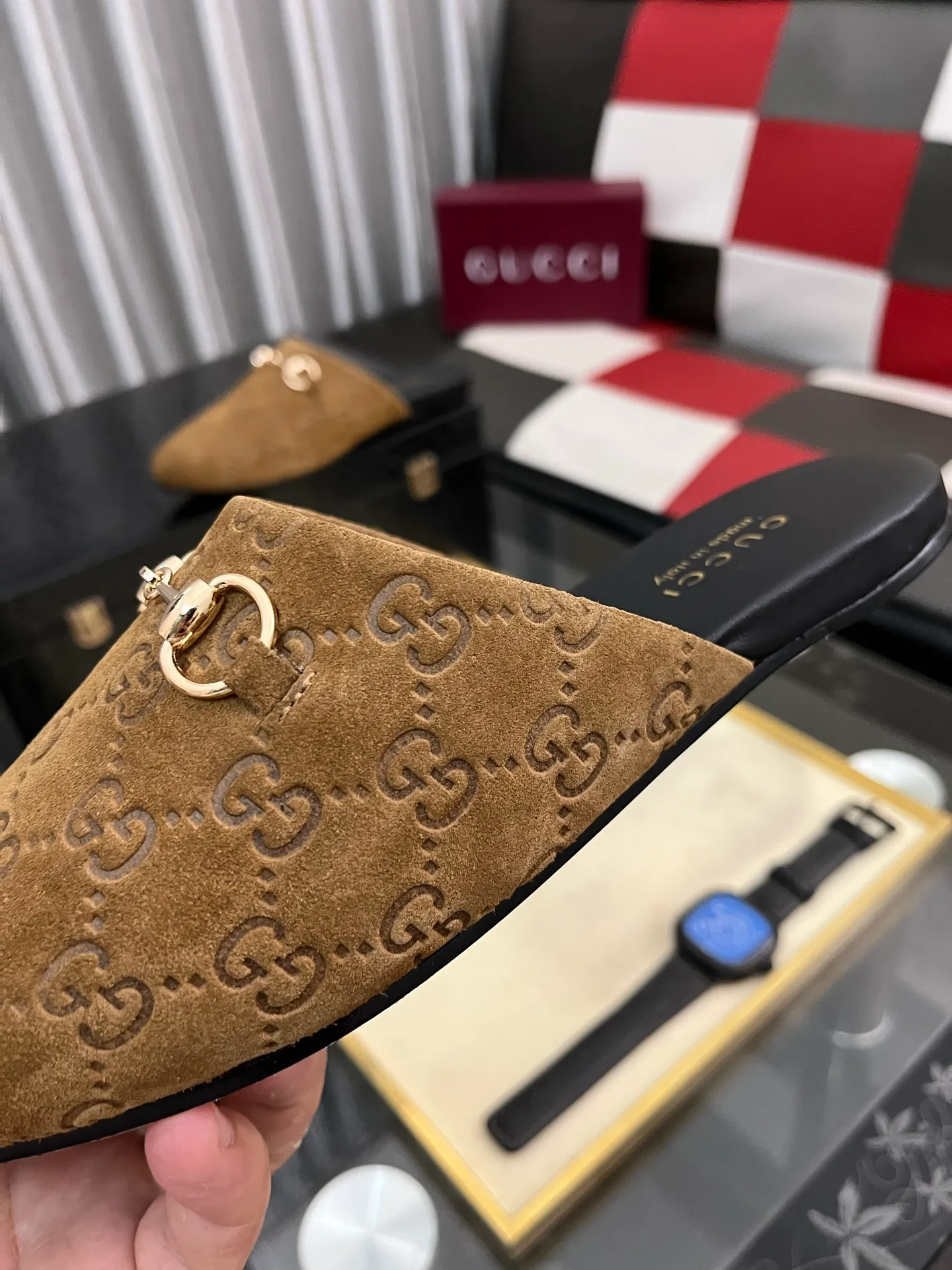 Men's shoes 💰480⌚️⌚️[Gucci] 2024 new season half-slip men's shoes, made of Italian imported first-layer frosted cowhide➕sheepskin lining, original hardware buckle, original combination wear-resistant outsole, real shot 🎬 Very comfortable on the feet, size 36-44